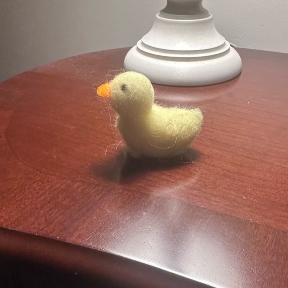 Handmade Felt Yellow Duckling with Orange Beak - Picture 3 of 3